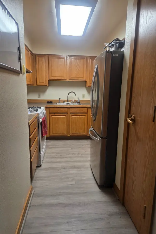 My actual small kitchen apartment that I use for this pantry system.