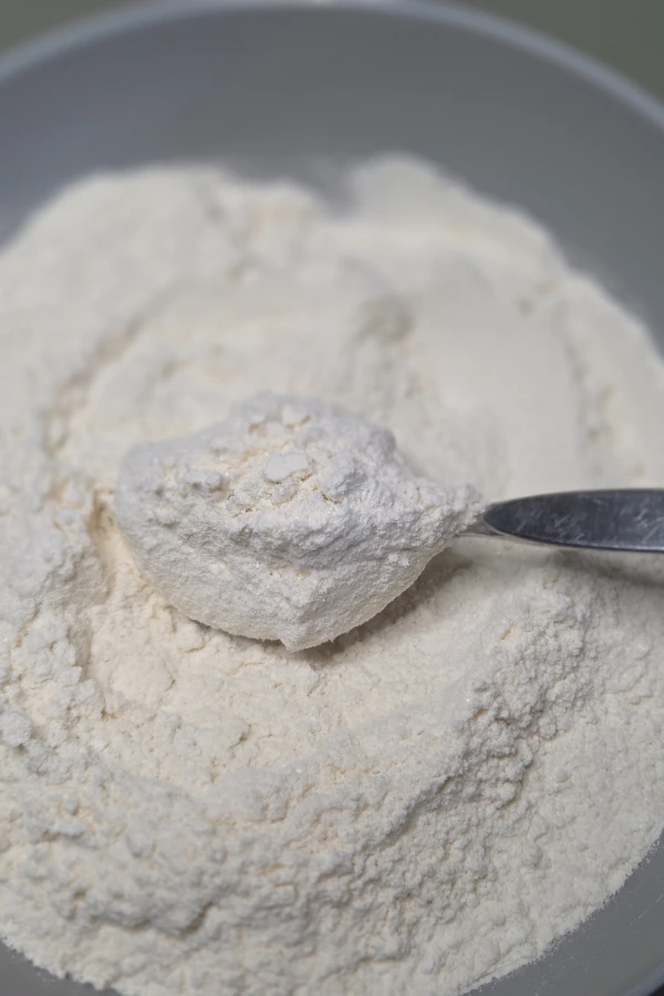 Homemade cake flour In a bowl on the counter