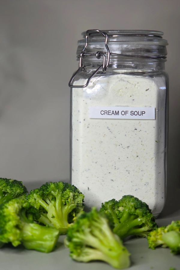 Cream of broccoli soup ingredients ready for the pantry