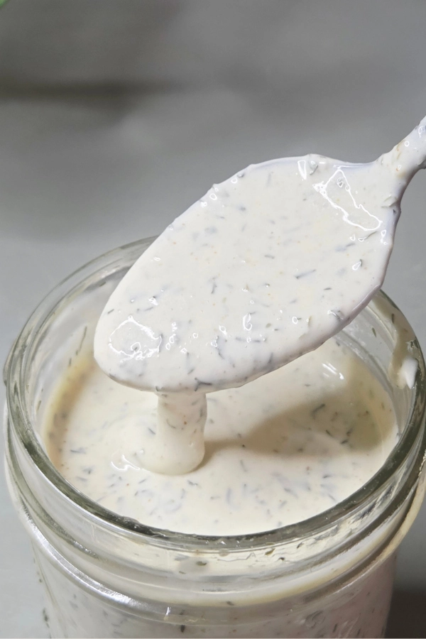 Ranch dressing in a mason jar