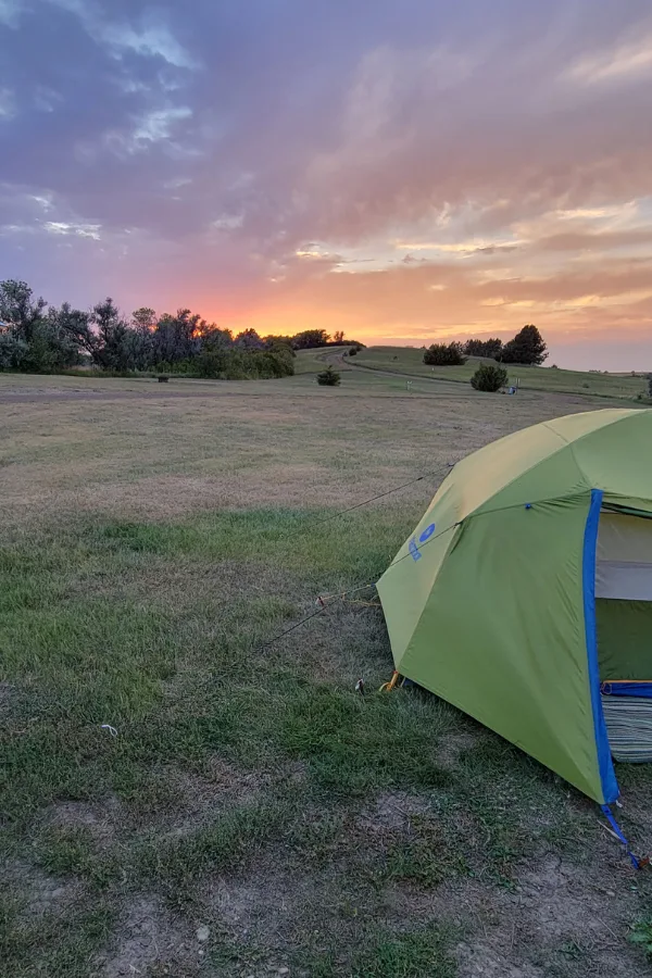 Camping in dispersed sites on a long road trip to keep costs low